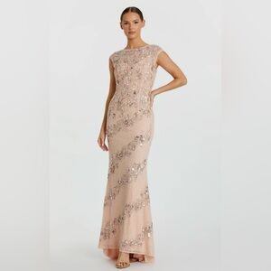 NWT | Mac Duggal Embellished Bateau Neck Cap Sleeve Gown Style 5500 | Size 14